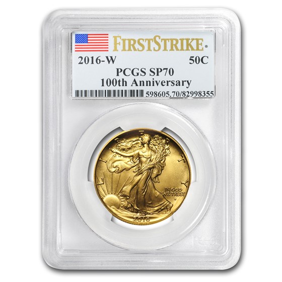 2016-W Gold Walking Liberty Half SP-70 PCGS (FS, Flag Label) 2016-W Gold Walking Liberty Half SP-70 PCGS (FS, Flag Label)